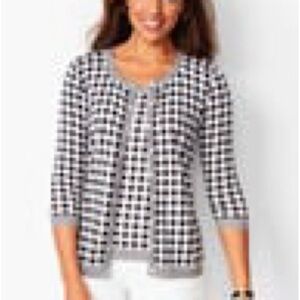 Talbots Three-Quarter Sleeve Button Cardigan.